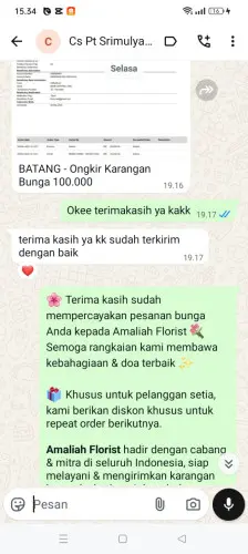 Testimonial Papan Bunga resmi tingal