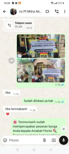Testimonial Papan Bunga resmi tingal
