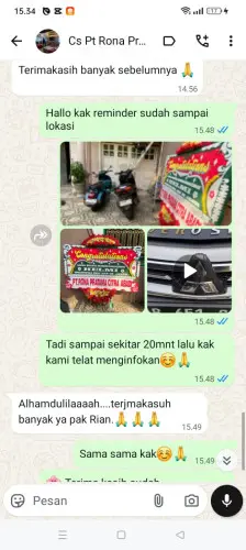 Testimonial Papan Bunga resmi tingal
