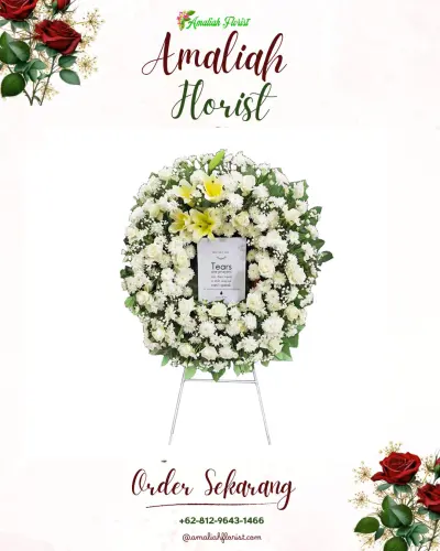 Krans Bunga Duka Cita resmi tingal